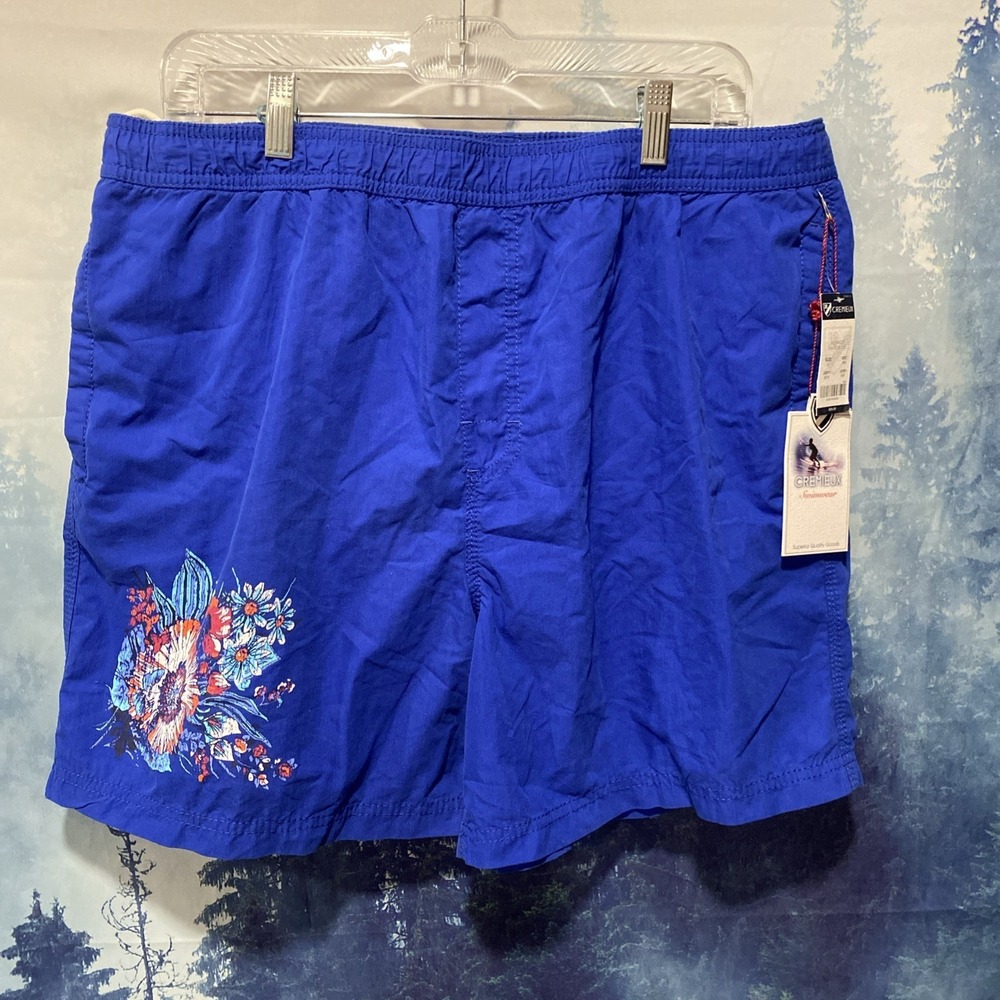 Cremieux Surf Gear Swim Trunks Men's Size L Blue W/Floral NWT